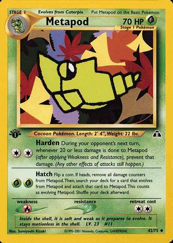 2001 Pokemon Neo Discovery Metapod #42 TCG Card