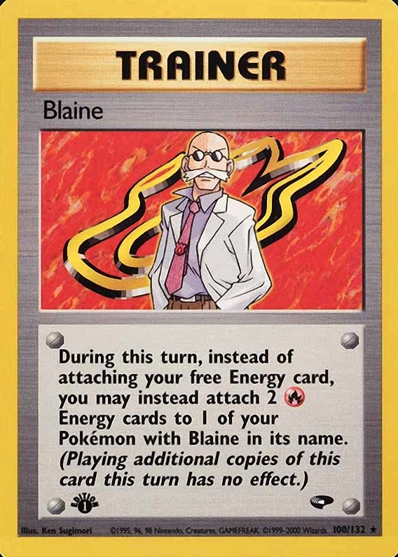 2000 Pokemon Gym Challenge Blaine #100 TCG Card