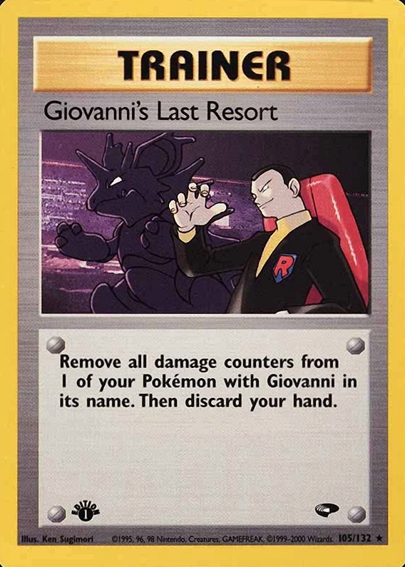 2000 Pokemon Gym Challenge Giovanni's Last Resort #105 TCG Card