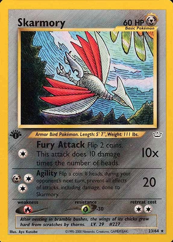 2001 Pokemon Neo Revelation 1st Edition Skarmory #23 TCG Card