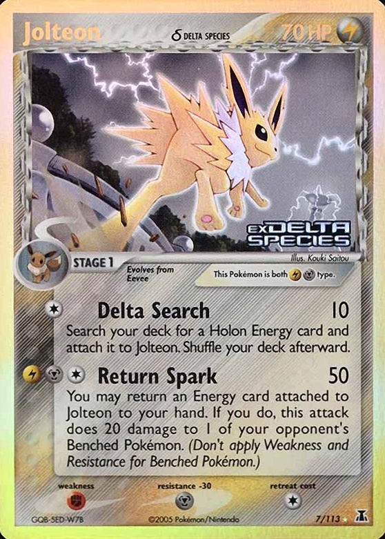 2005 Pokemon EX Delta Species Jolteon-Reverse Foil #7 TCG Card