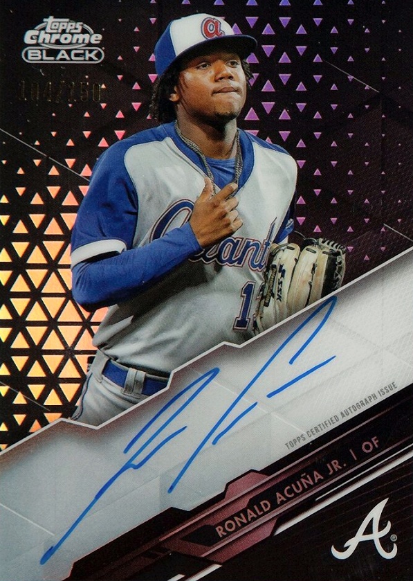 2020 Topps Chrome Black Autographs Ronald Acuna Jr. #RA Baseball Card