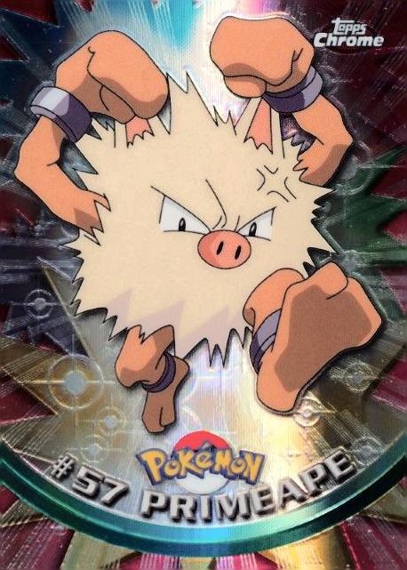 2000 Topps Chrome Pokemon T.V. Primeape #57 TCG Card