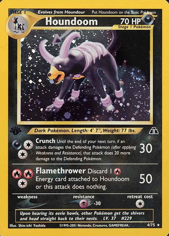 2001 Pokemon Neo Discovery Houndoom-Holo #4 TCG Card