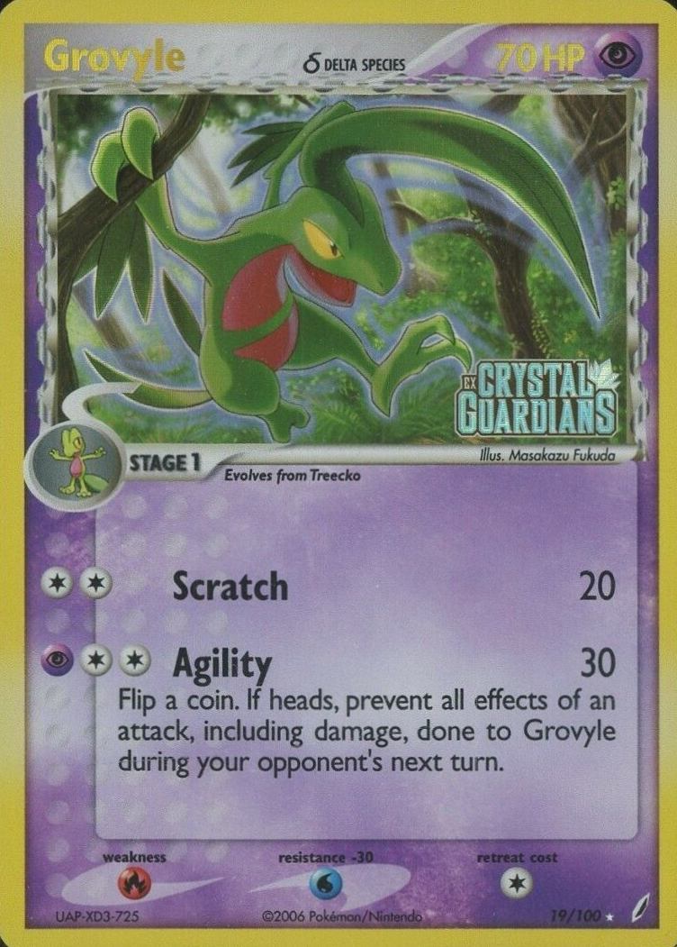 2006 Pokemon EX Crystal Guardians Grovyle-Reverse Foil #19 TCG Card