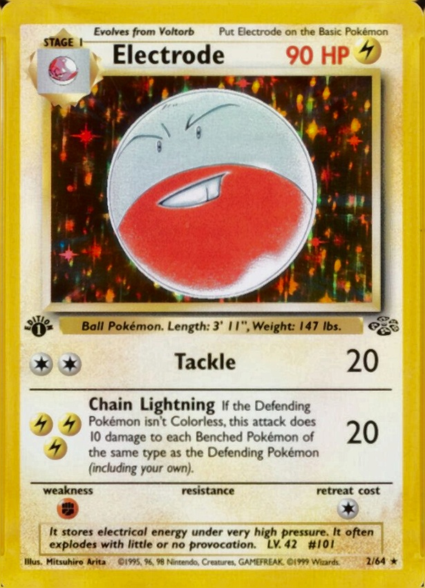 1999 Pokemon Jungle Electrode-Holo #2 TCG Card