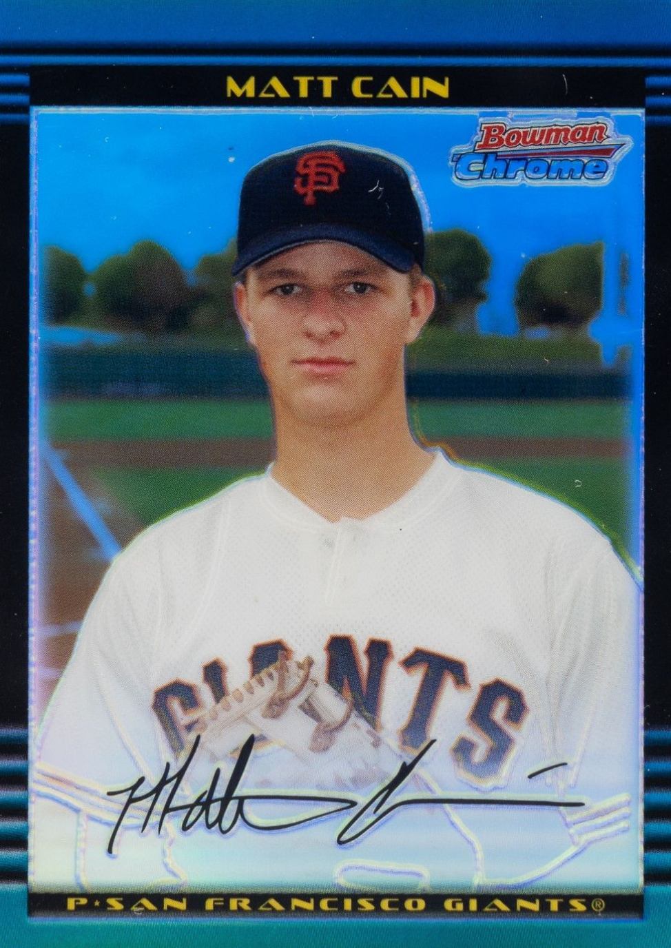 2002 Bowman Chrome Draft Picks Matt Cain #25 Baseball Card