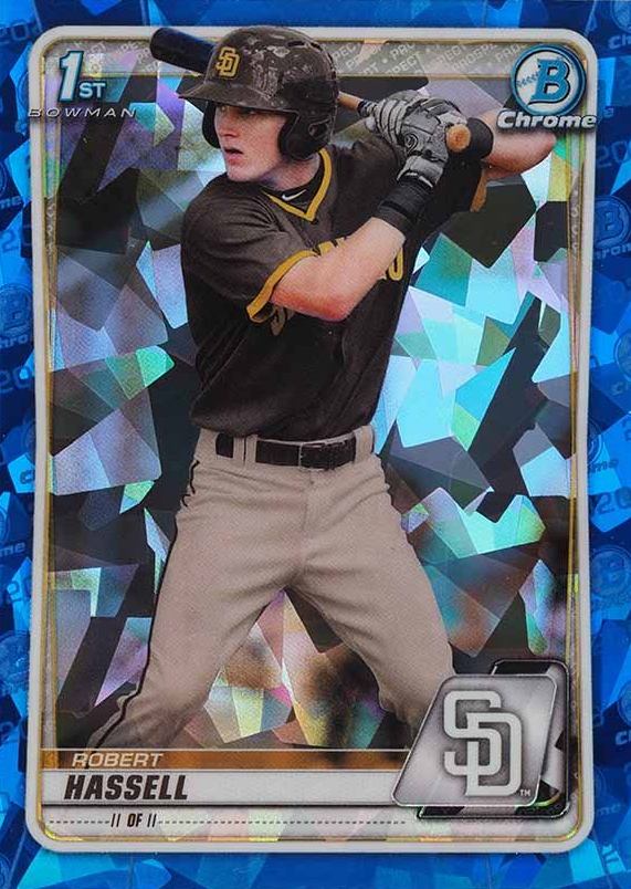 2020 Bowman Draft Chrome Sapphire Edition Robert Hassell #BD39 Baseball Card