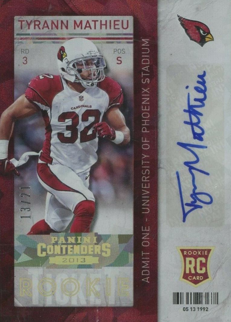 2013 Panini Contenders Tyrann Mathieu #189 Football Card