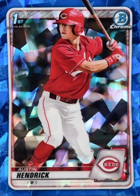 2020 Bowman Draft Chrome Sapphire Edition Austin Hendrick #BD34 Baseball Card