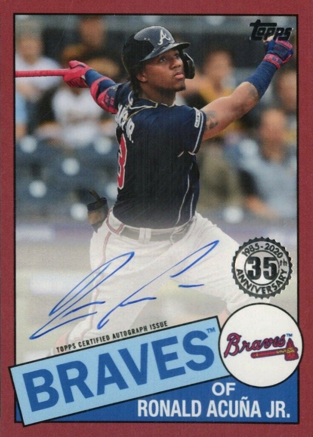 2020 Topps 1985 Topps 35th Anniversary Autographs Ronald Acuna Jr. #85ARAC Baseball Card