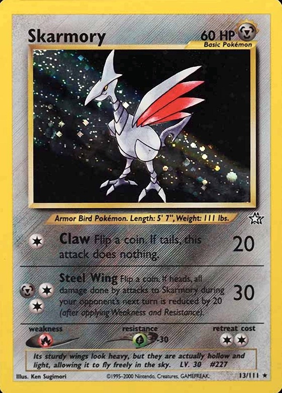 2000 Pokemon Neo Genesis Skarmory-Holo #13 TCG Card