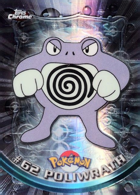 2000 Topps Chrome Pokemon T.V. Poliwrath #62 TCG Card