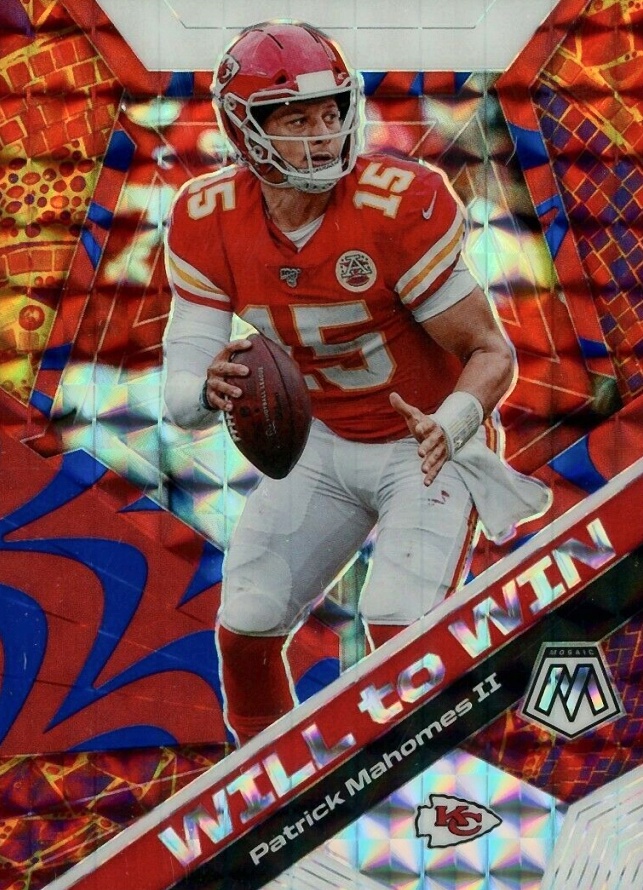 2020 Panini Mosaic Will to Win Patrick Mahomes II #WW1 Football Card