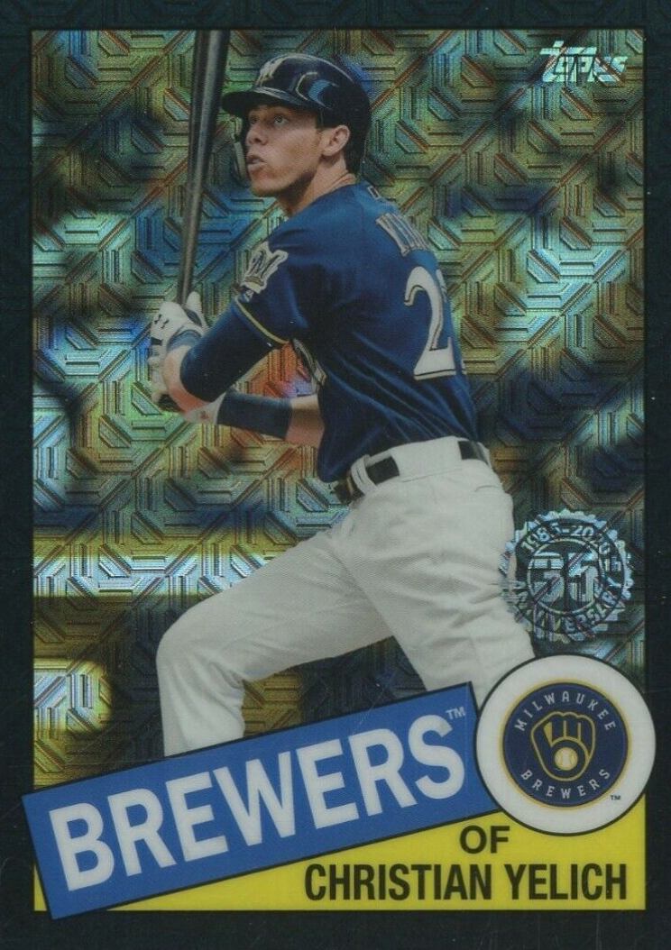 2020 Topps Silver Pack 1985 Chrome Promo Christian Yelich #21 Baseball Card