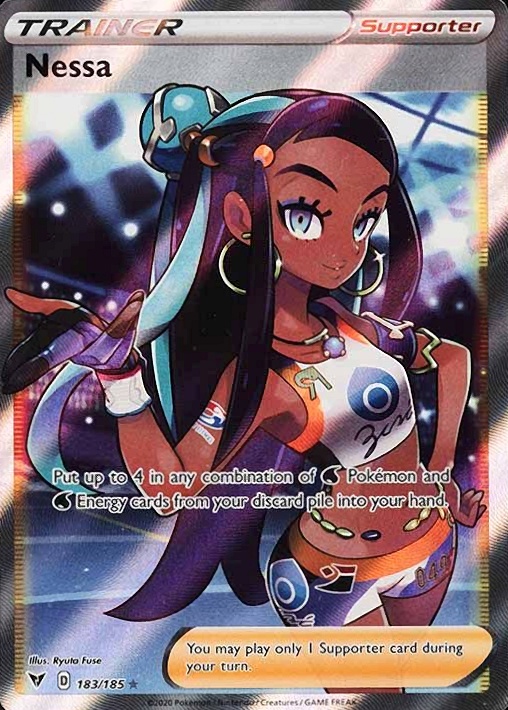 2020 Pokemon Sword & Shield Vivid Voltage Full Art/Nessa #183 TCG Card