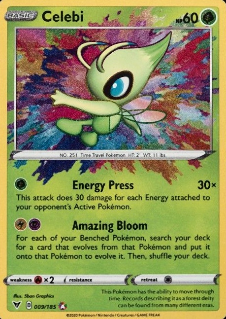 2020 Pokemon Sword & Shield Vivid Voltage Celebi #009 TCG Card