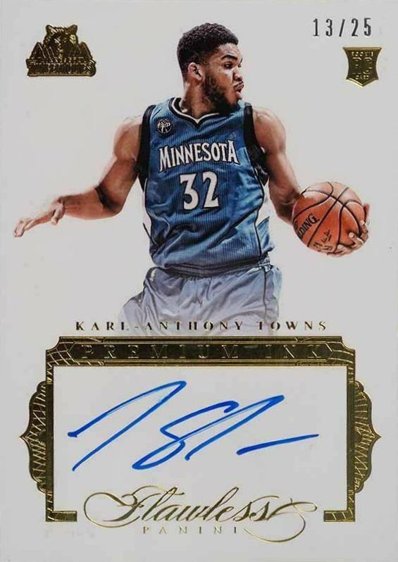 2015 Panini Flawless Premium Ink  Karl-Anthony Towns #PI-KA Basketball Card