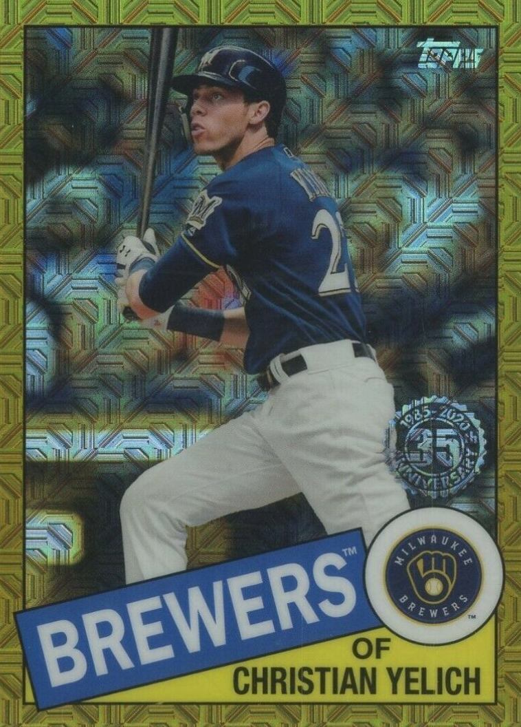 2020 Topps Silver Pack 1985 Chrome Promo Christian Yelich #21 Baseball Card