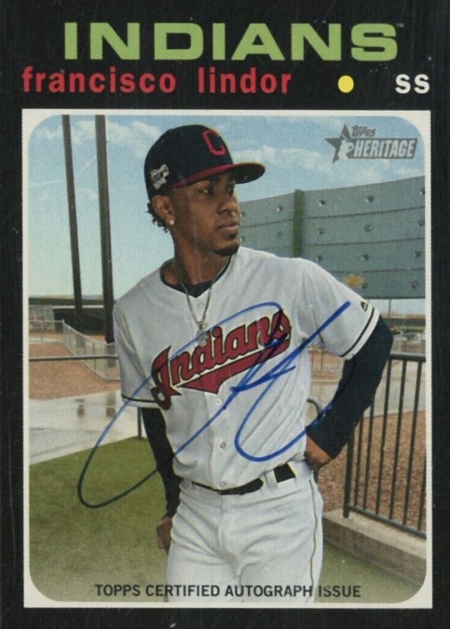 2020 Topps Heritage Real One Autograph Francisco Lindor #FLI Baseball Card