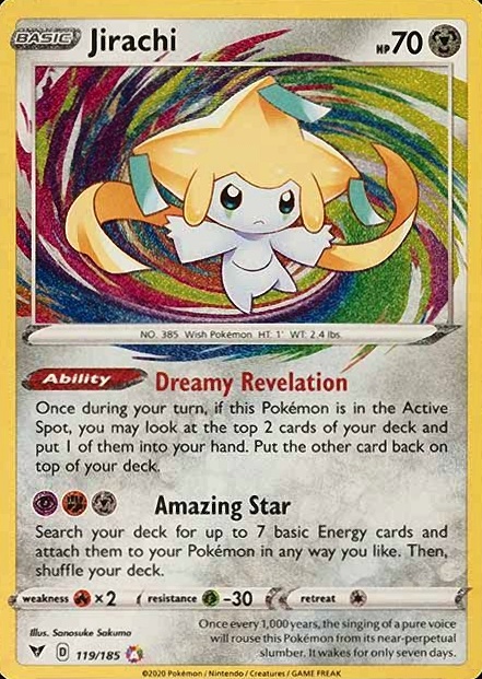 2020 Pokemon Sword & Shield Vivid Voltage Jirachi #119 TCG Card