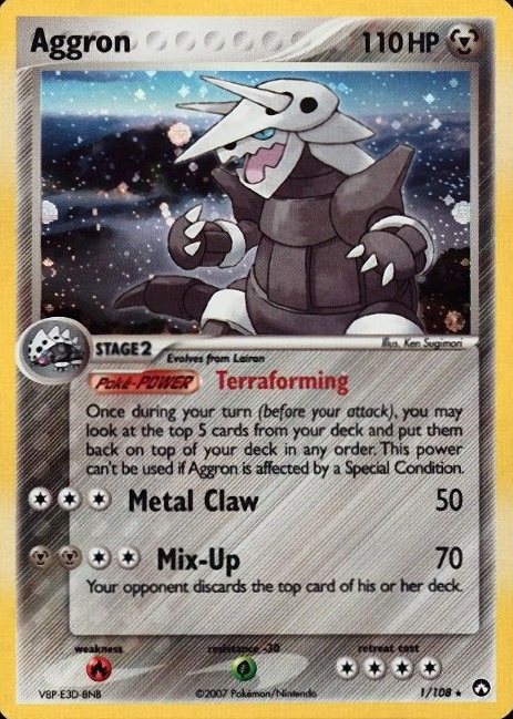 2007 Pokemon EX Power Keepers Aggron-Holo #1 TCG Card