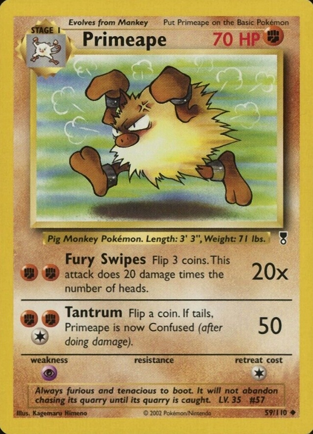 2002 Pokemon Legendary Collection  Primeape #59 TCG Card