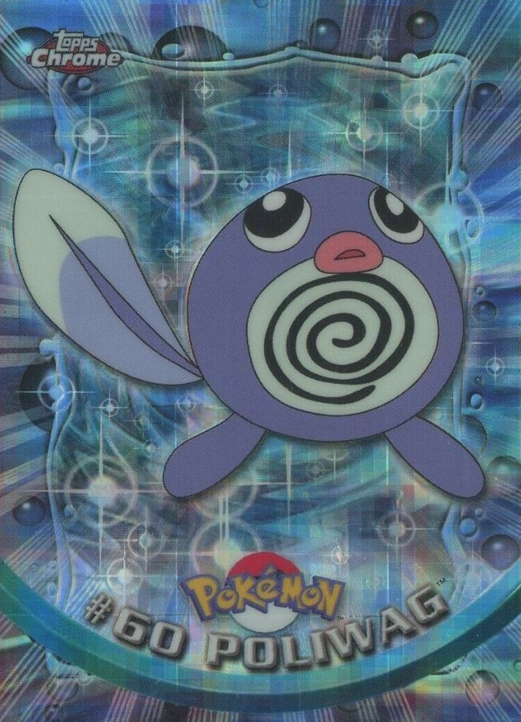 2000 Topps Chrome Pokemon T.V. Poliwag #60 TCG Card