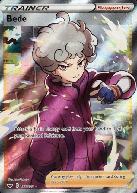 2020 Pokemon Sword & Shield Full Art/Bede #199 TCG Card