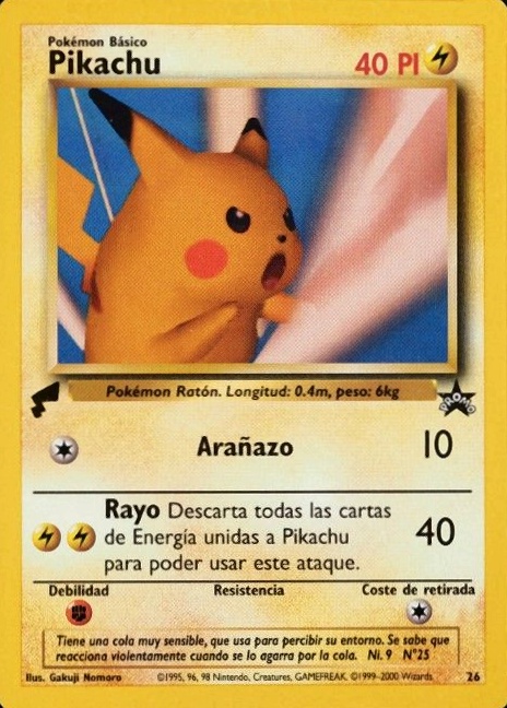 2000  Pokemon Pikachu World Snap Pikachu #26 TCG Card