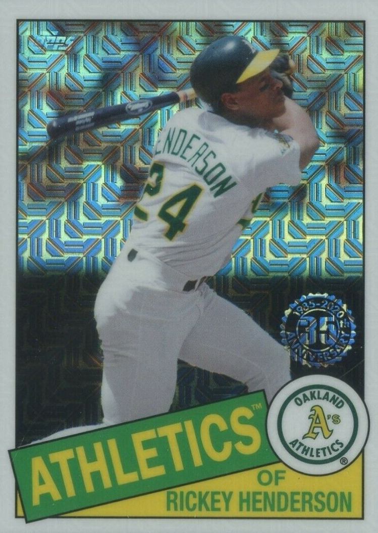 2020 Topps Silver Pack 1985 Chrome Promo Rickey Henderson #32 Baseball Card