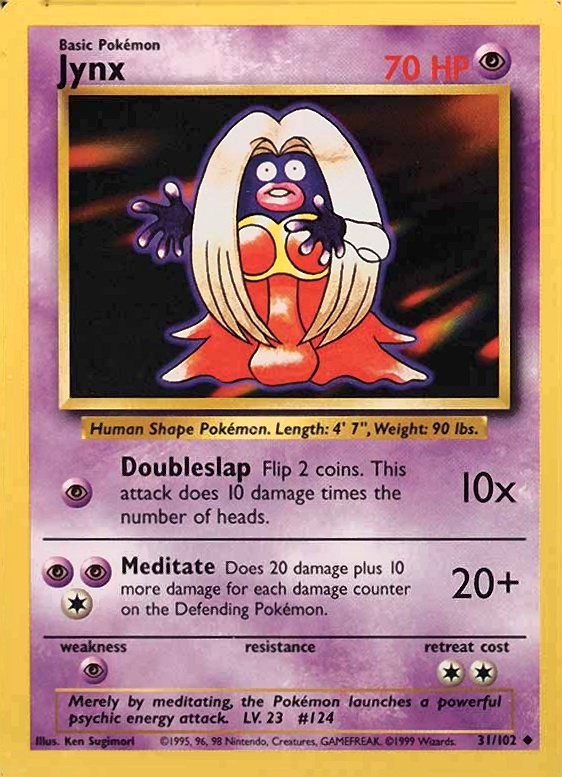 1999 Pokemon Game Jynx #31 TCG Card