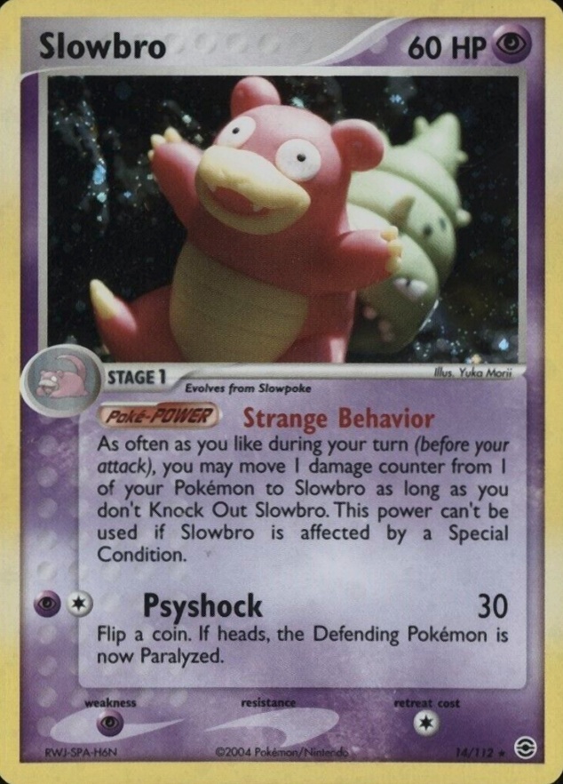 2004 Pokemon EX Fire Red & Leaf Green Slowbro-Holo #14 TCG Card