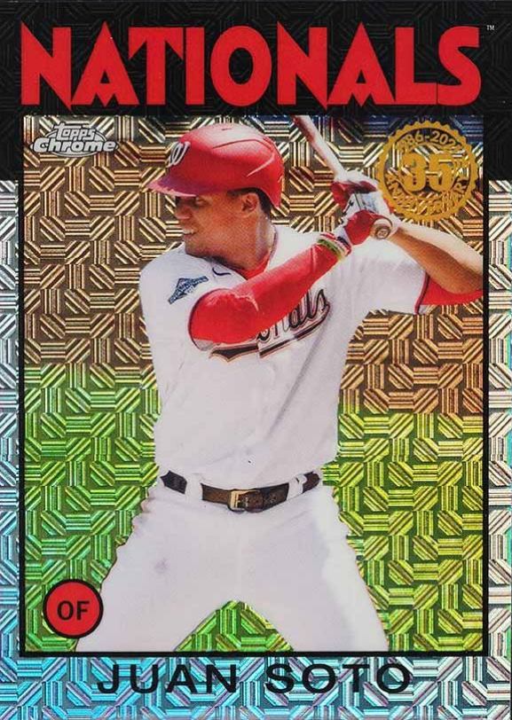 2021 Topps Silver Pack 1986 Chrome Promo Juan Soto #96 Baseball Card