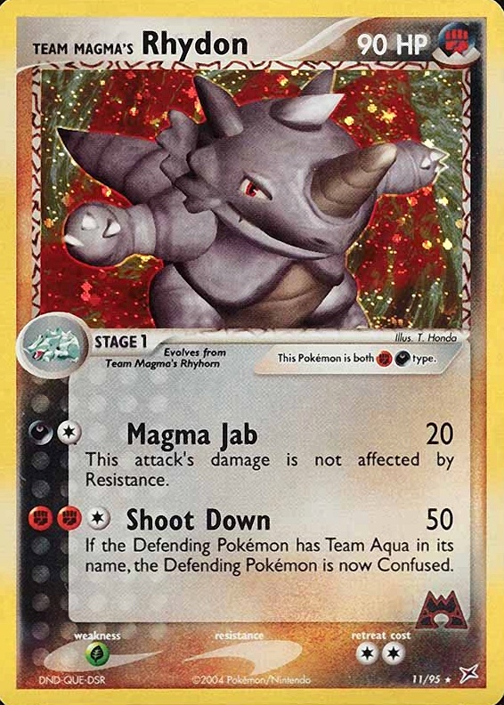 2004 Pokemon EX Team Magma vs. Team Aqua Team Magma's Rhydon-Holo #11 TCG Card