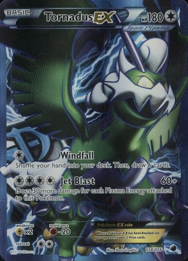 2013 Pokemon Black & White Plasma Freeze Full Art/Tornadus EX #114 TCG Card