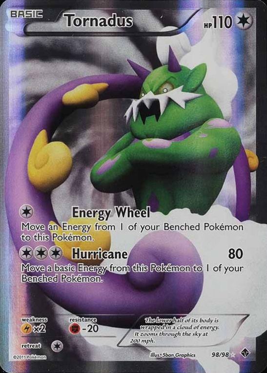 2011 Pokemon Black & White Emerging Powers Full Art/Tornadus #98 TCG Card