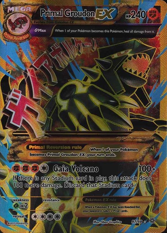 2015 Pokemon XY Ancient Origins Full Art/Primal Groudon EX #97 TCG Card