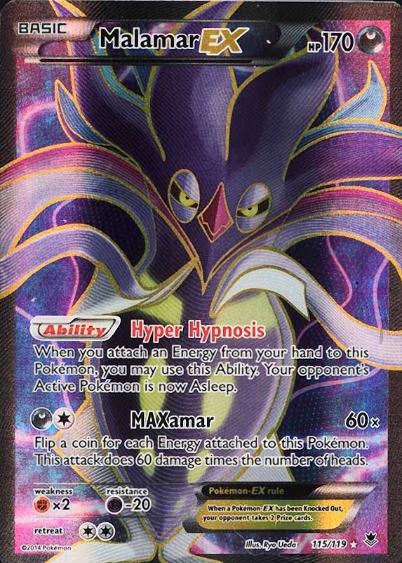 2014 Pokemon XY Phantom Forces Full Art/Malamar EX #115 TCG Card