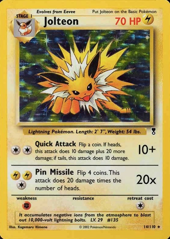 2002 Pokemon Legendary Collection  Jolteon-Holo #14 TCG Card