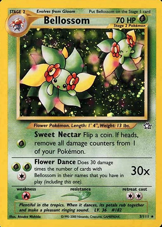 2000 Pokemon Neo Genesis Bellossom-Holo #3 TCG Card