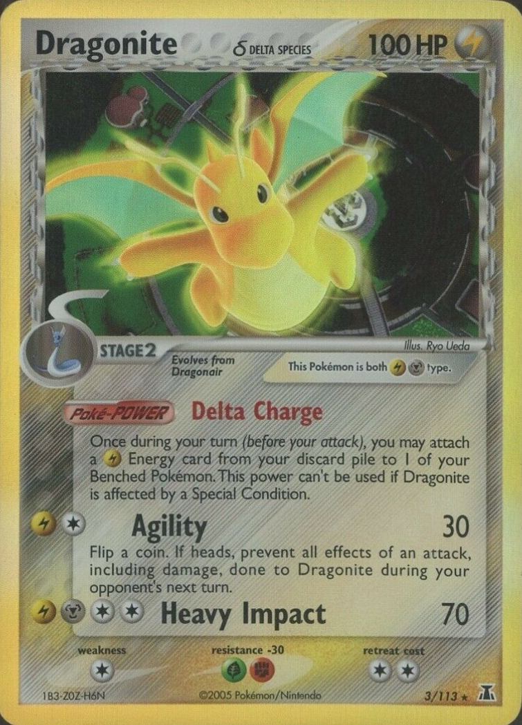 2005 Pokemon EX Delta Species Dragonite-Holo #3 TCG Card