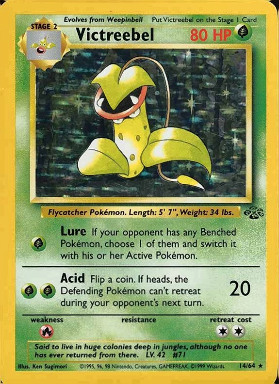 1999 Pokemon Jungle Victreebel-Holo #14 TCG Card