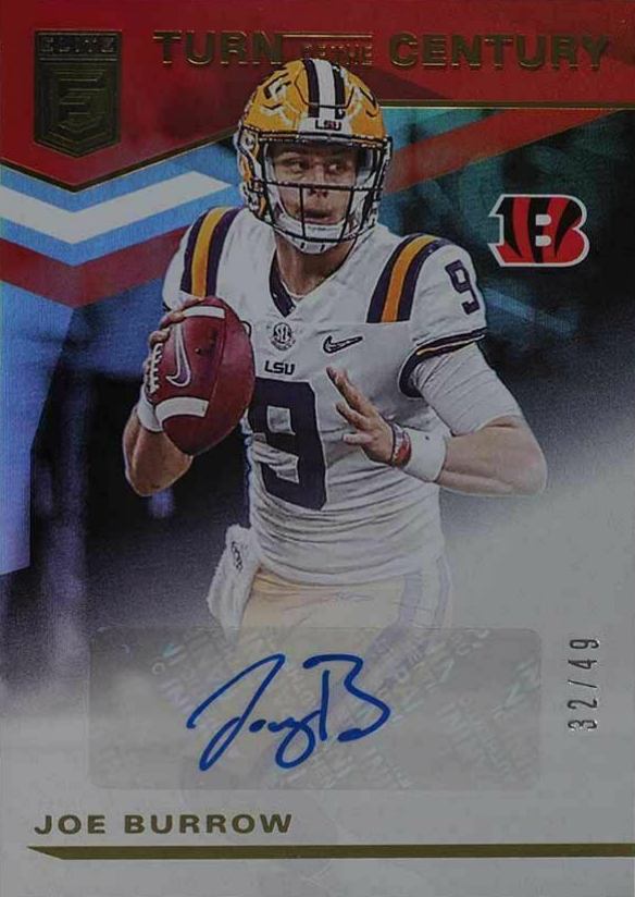 2020 Panini Donruss Elite Turn of the Century Autographs Joe Burrow #TCJOB Football Card