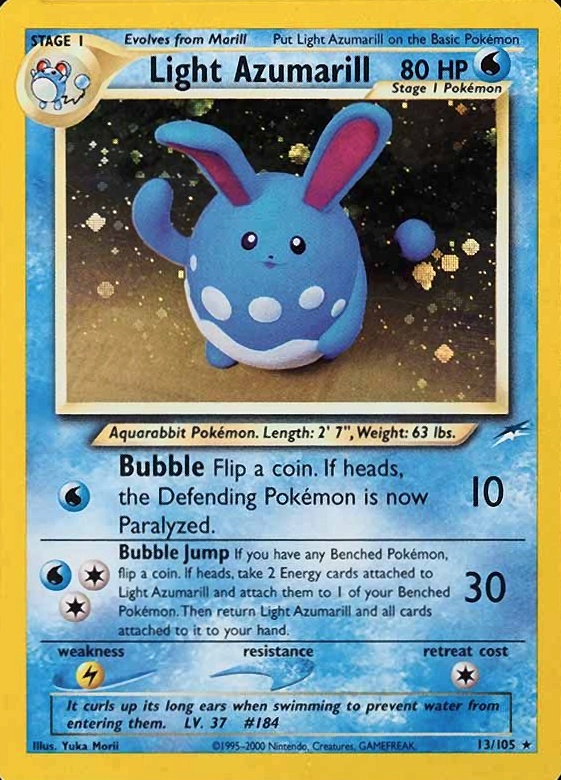 2002 Pokemon Neo Destiny  Light Azumarill-Holo #13 TCG Card