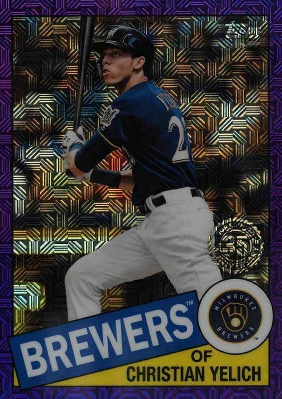 2020 Topps Silver Pack 1985 Chrome Promo Christian Yelich #21 Baseball Card