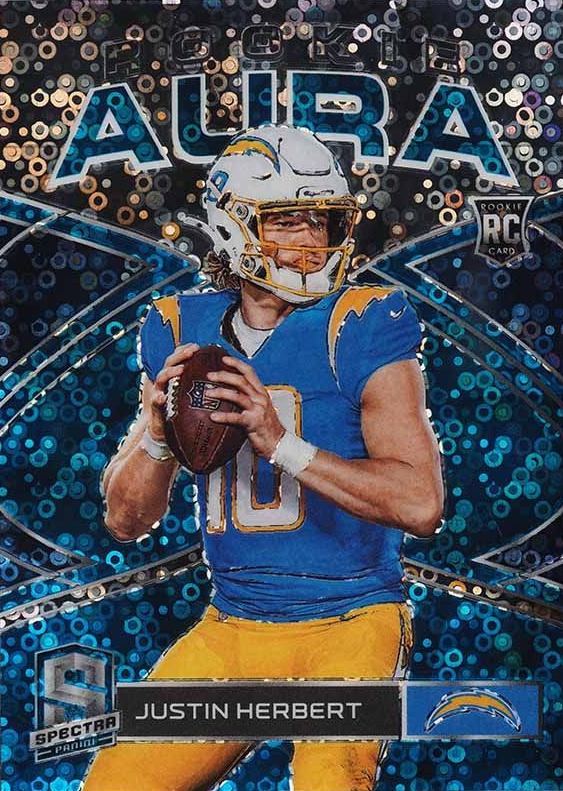 2020 Panini Spectra Rookie Aura Justin Herbert #RA18 Football Card