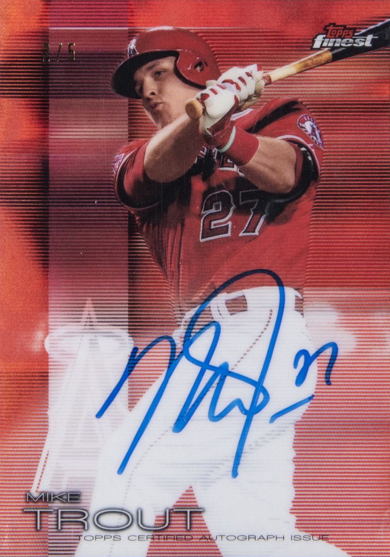 2016 Finest Autographs Mike Trout #FA-MT Baseball Card