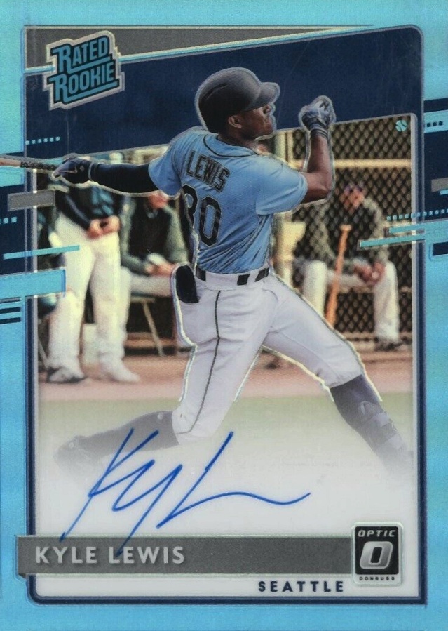 2020 Panini Donruss Optic Rated Rookies Signatures Kyle Lewis #RRSKL Baseball Card