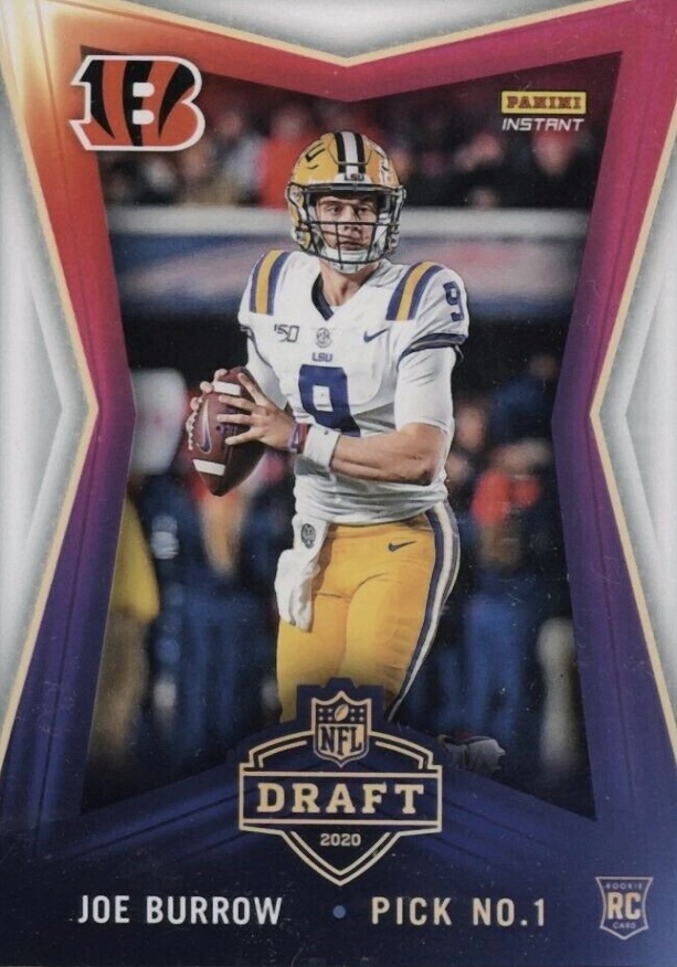 2020 Panini Instant NFL Joe Burrow #1 Football Card